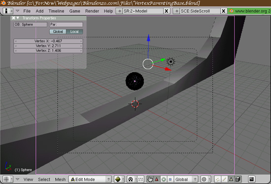 Image of the 3D Viewport With a New Vertex